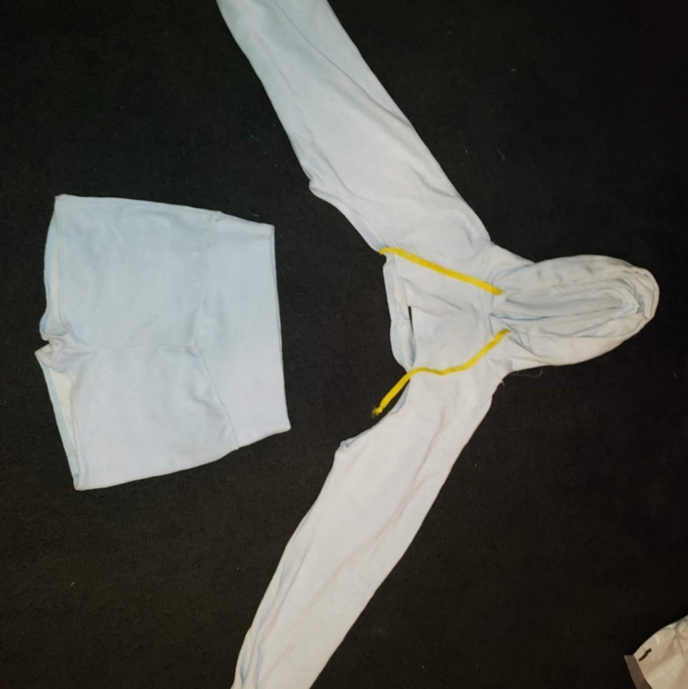 Blue Sweater Cropped Set